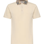 Polo in cotone con colletto Check 8103864 C1740 BURBERRY 