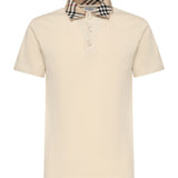 Polo in cotone con colletto Check 8103864 C1740 BURBERRY 