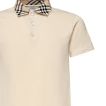 Polo in cotone con colletto Check 8103864 C1740 BURBERRY 