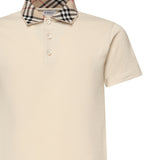 Polo in cotone con colletto Check 8103864 C1740 BURBERRY 
