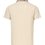 Polo in cotone con colletto Check 8103864 C1740 BURBERRY 
