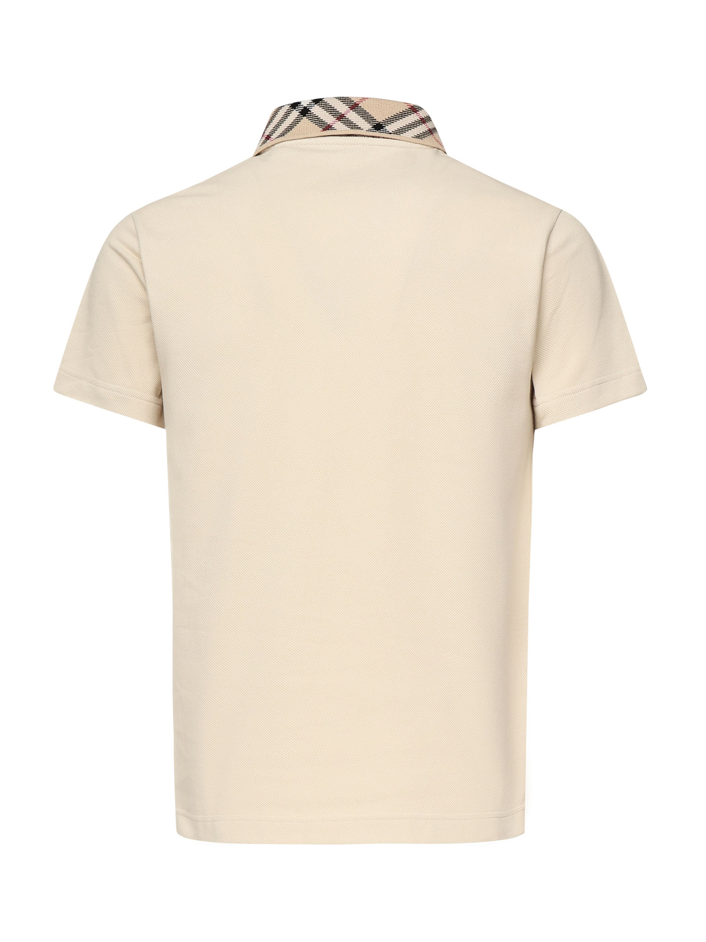 Polo in cotone con colletto Check 8103864 C1740 BURBERRY 
