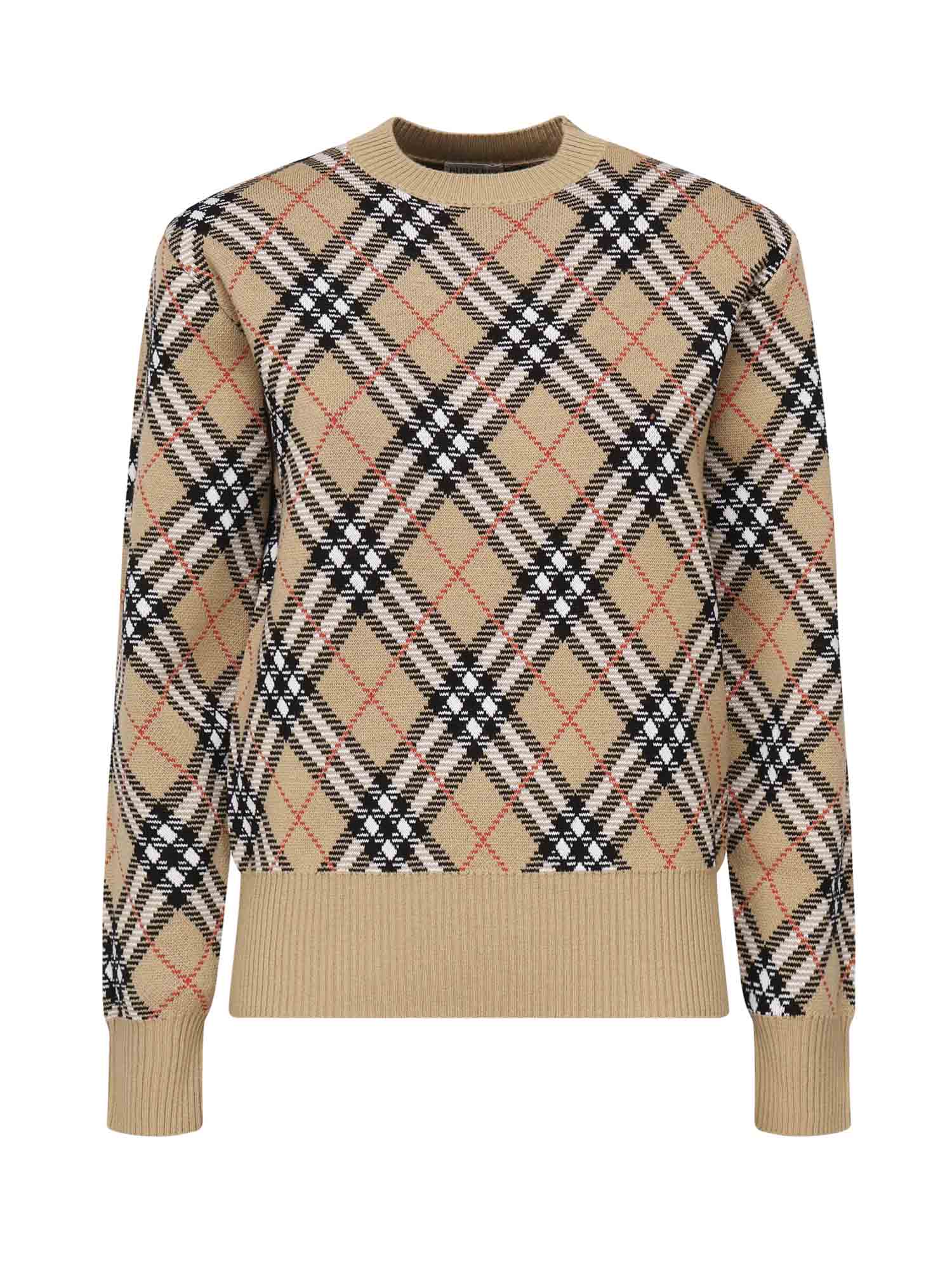 Pullover in misto lana e mohair Check 8110514 C1309 BURBERRY 