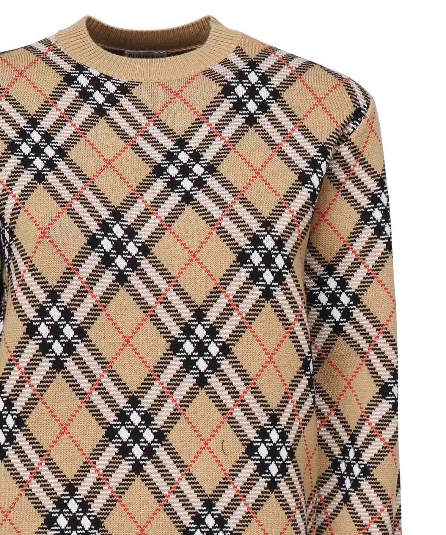 Pullover in misto lana e mohair Check 8110514 C1309 BURBERRY 
