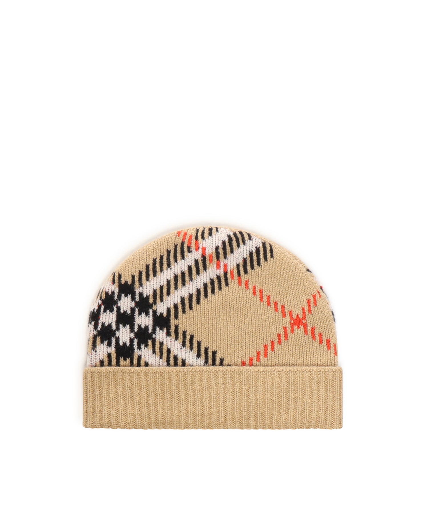 Cappello beanie in misto cashmere Check 8114768 A2021 BURBERRY 