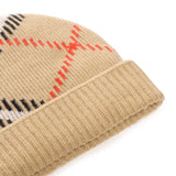 Cappello beanie in misto cashmere Check 8114768 A2021 BURBERRY 