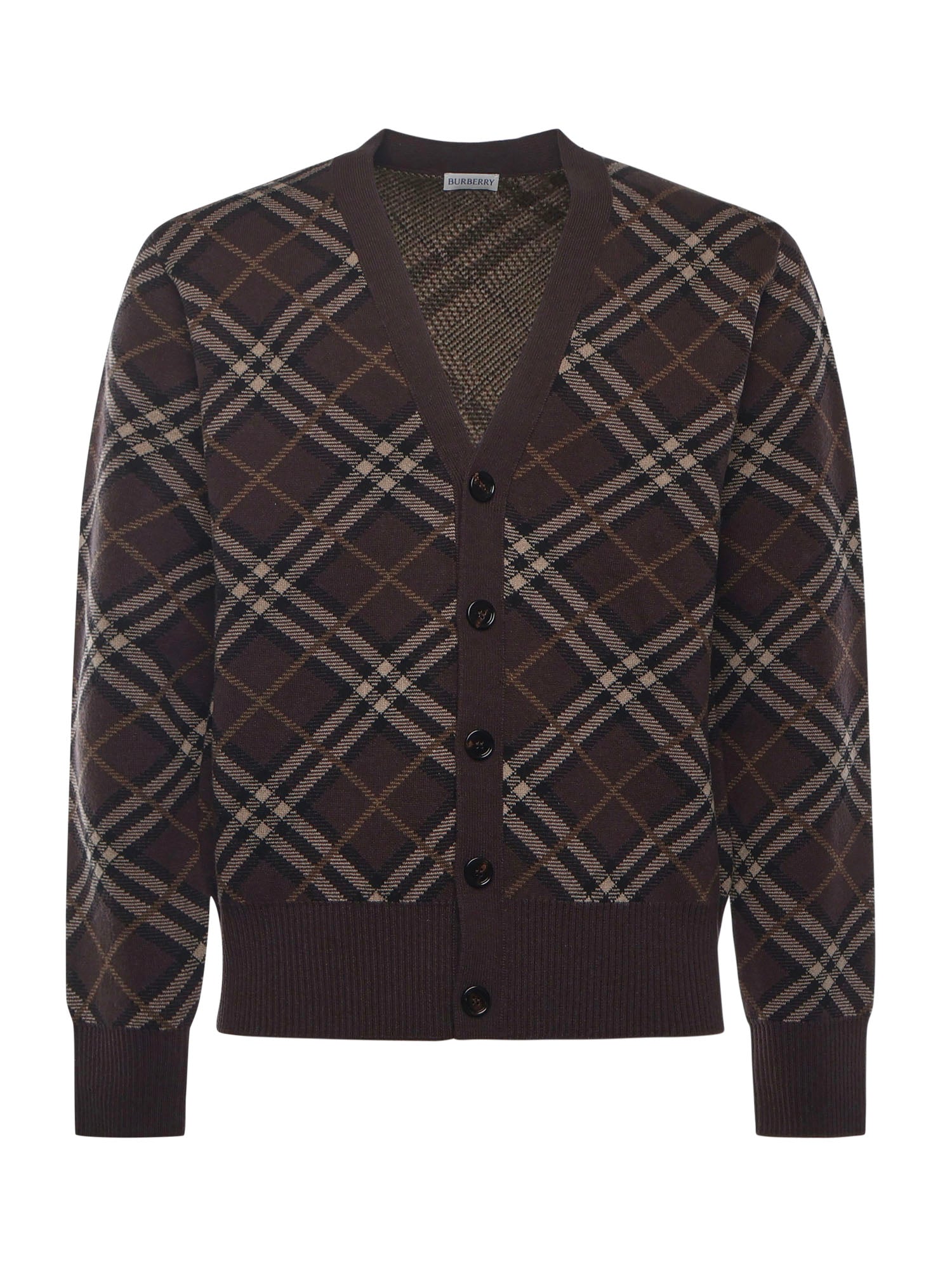 Cardigan in lana e cashmere Check 8115705 B2412 BURBERRY 
