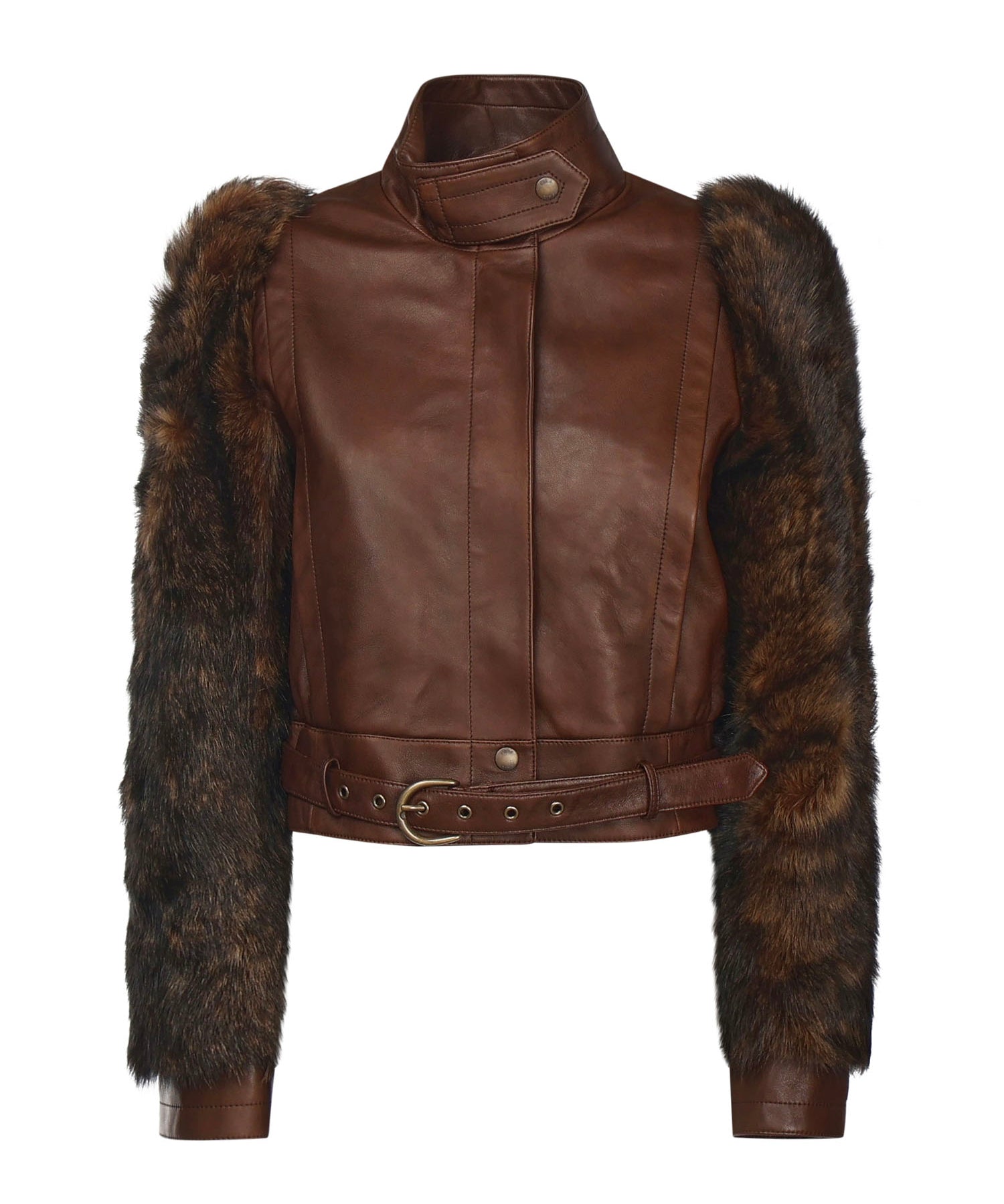 Giacca cropped in pelle CHC25ACV43206 28D CHLOÉ 