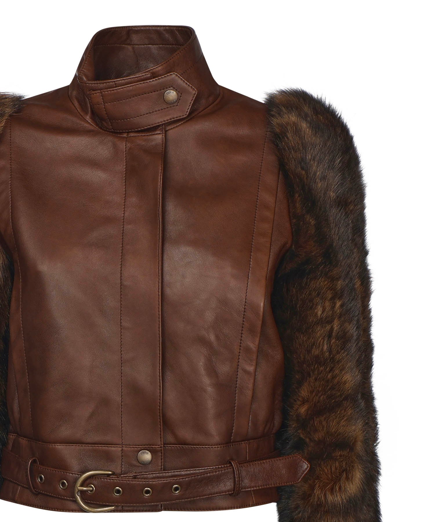 Giacca cropped in pelle CHC25ACV43206 28D CHLOÉ 
