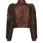 Giacca cropped in pelle CHC25ACV43206 28D CHLOÉ 