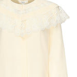 Blusa arricciata in seta e pizzo CHC25AHT56077 114 CHLOÉ 