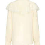 Blusa arricciata in seta e pizzo CHC25AHT56077 114 CHLOÉ 