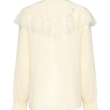 Blusa arricciata in seta e pizzo CHC25AHT56077 114 CHLOÉ 