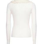 Polo in lana a coste con pizzo CHC25AHT58667 107 CHLOÉ 