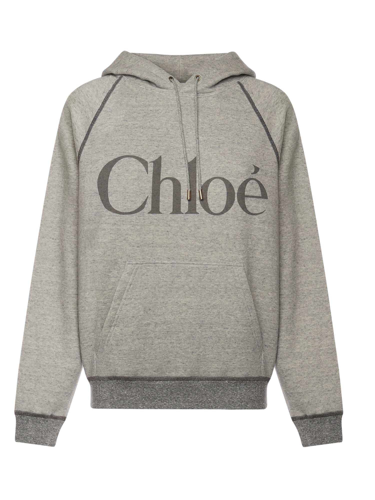 Felpa con logo in misto pile di cotone CHC25AJH10179 060 CHLOÉ 