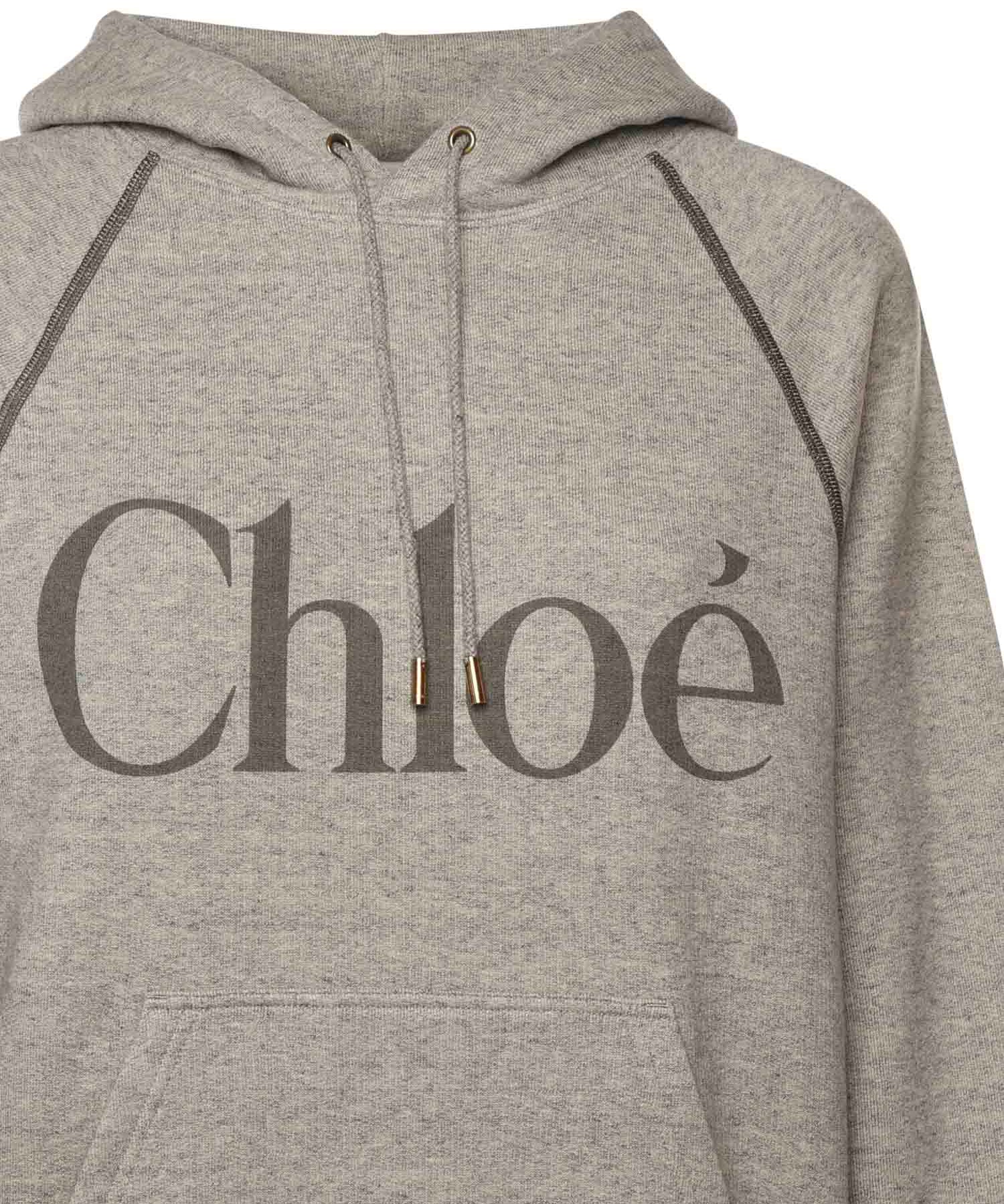 Felpa con logo in misto pile di cotone CHC25AJH10179 060 CHLOÉ 