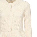 Cardigan cropped con logo e volant CHC25AMC01590 107 CHLOÉ 