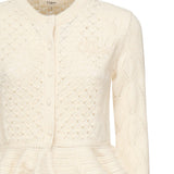 Cardigan cropped con logo e volant CHC25AMC01590 107 CHLOÉ 