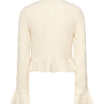 Cardigan cropped con logo e volant CHC25AMC01590 107 CHLOÉ 