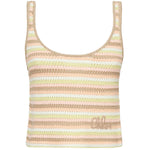 Canotta cropped con logo ricamato CHC25AMH02555 3ZA CHLOÉ 