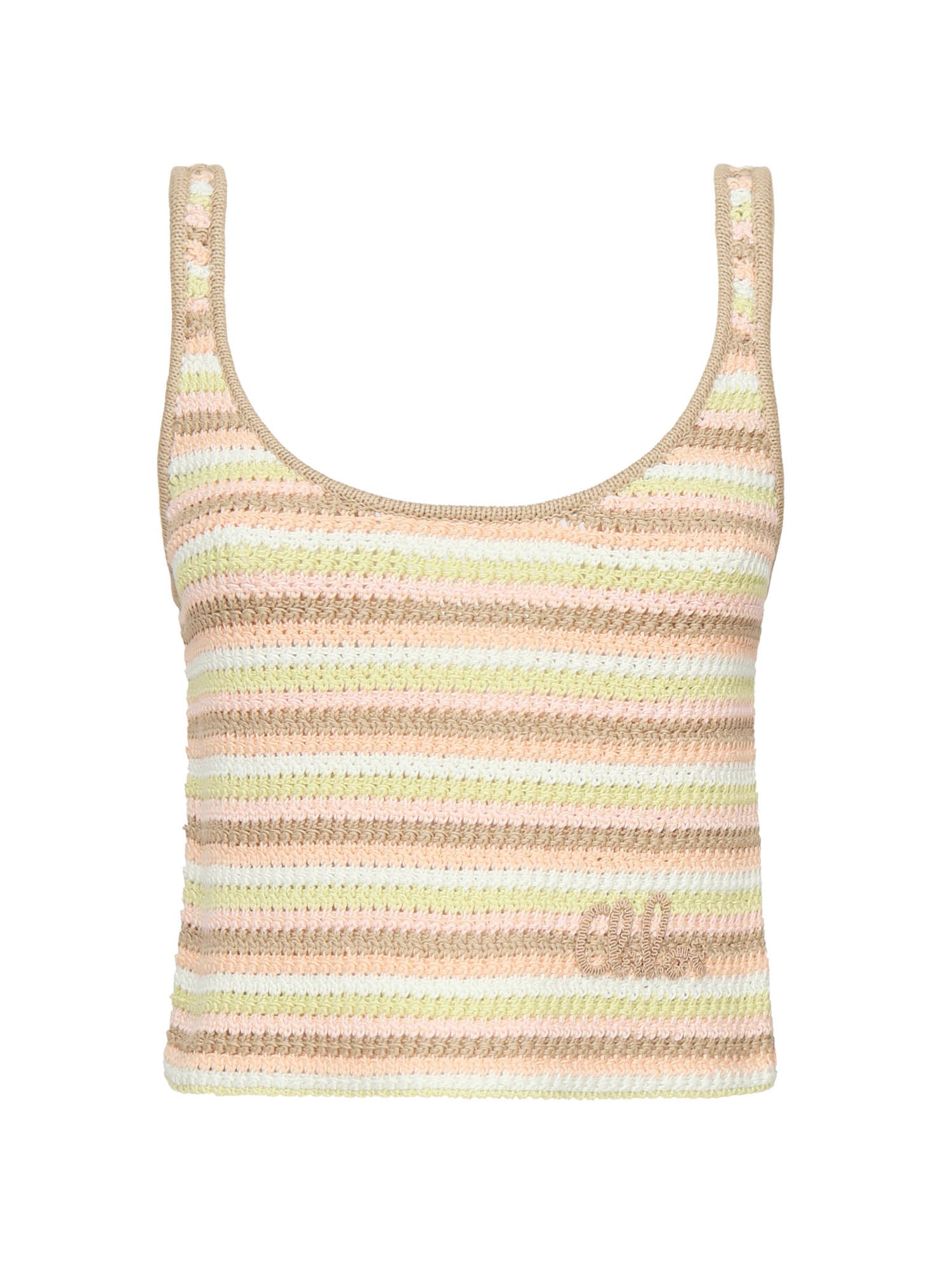 Canotta cropped con logo ricamato CHC25AMH02555 3ZA CHLOÉ 