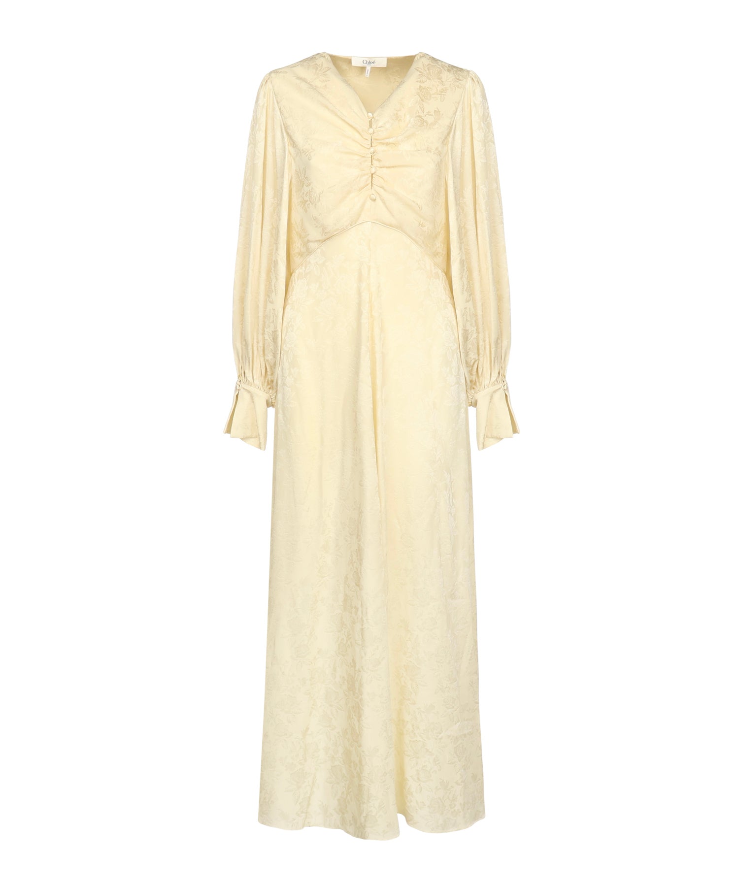 Abito lungo increspato in jacquard di seta CHC25ARO31115 753 CHLOÉ 
