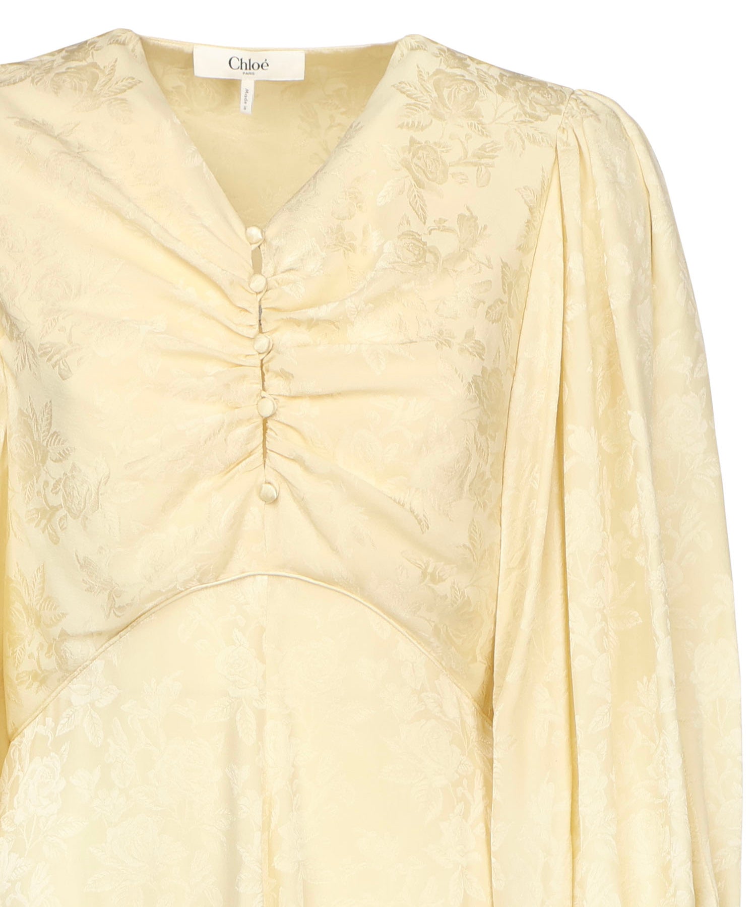Abito lungo increspato in jacquard di seta CHC25ARO31115 753 CHLOÉ 