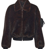 Bomber pelliccia sintetica COPBL33F9015 BROWN COPERNI 