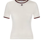 T-shirt in cotone 125JTS0117JS0203 HERITAGEWHITE/BORDEAUX COURREGES 