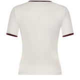 T-shirt in cotone 125JTS0117JS0203 HERITAGEWHITE/BORDEAUX COURREGES 