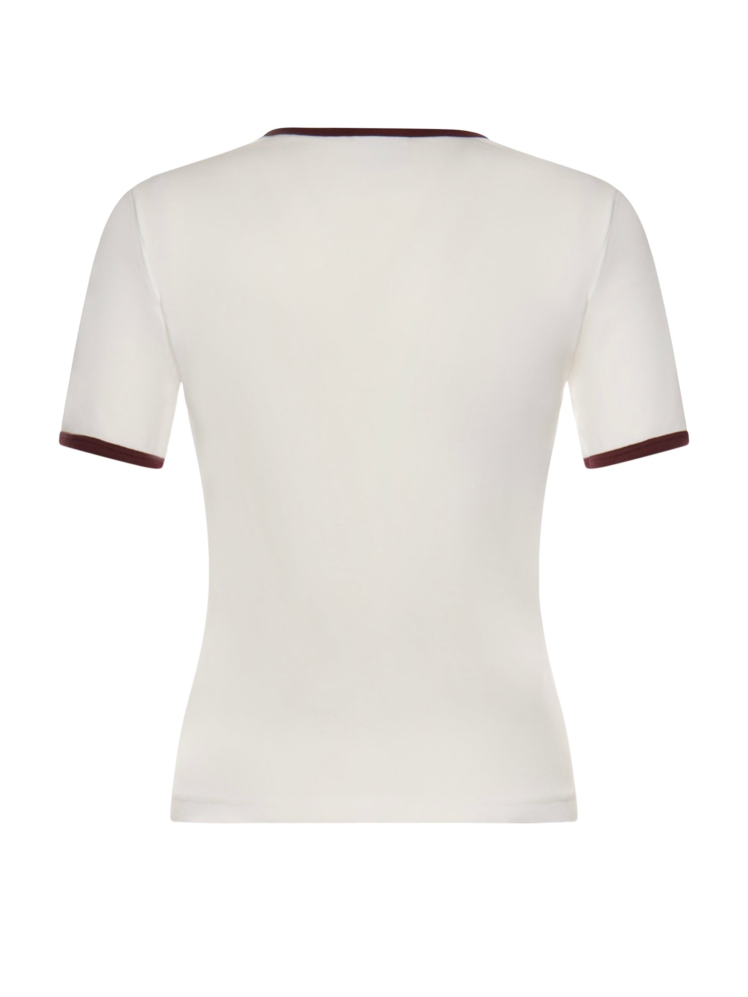 T-shirt in cotone 125JTS0117JS0203 HERITAGEWHITE/BORDEAUX COURREGES 