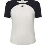 T-shirt Circle Contrast in cotone 325JTS214JS0203 0098 COURREGES 