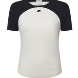 T-shirt Circle Contrast in cotone 325JTS214JS0203 0098 COURREGES 