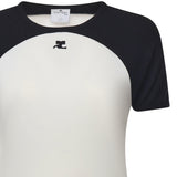 T-shirt Circle Contrast in cotone 325JTS214JS0203 0098 COURREGES 