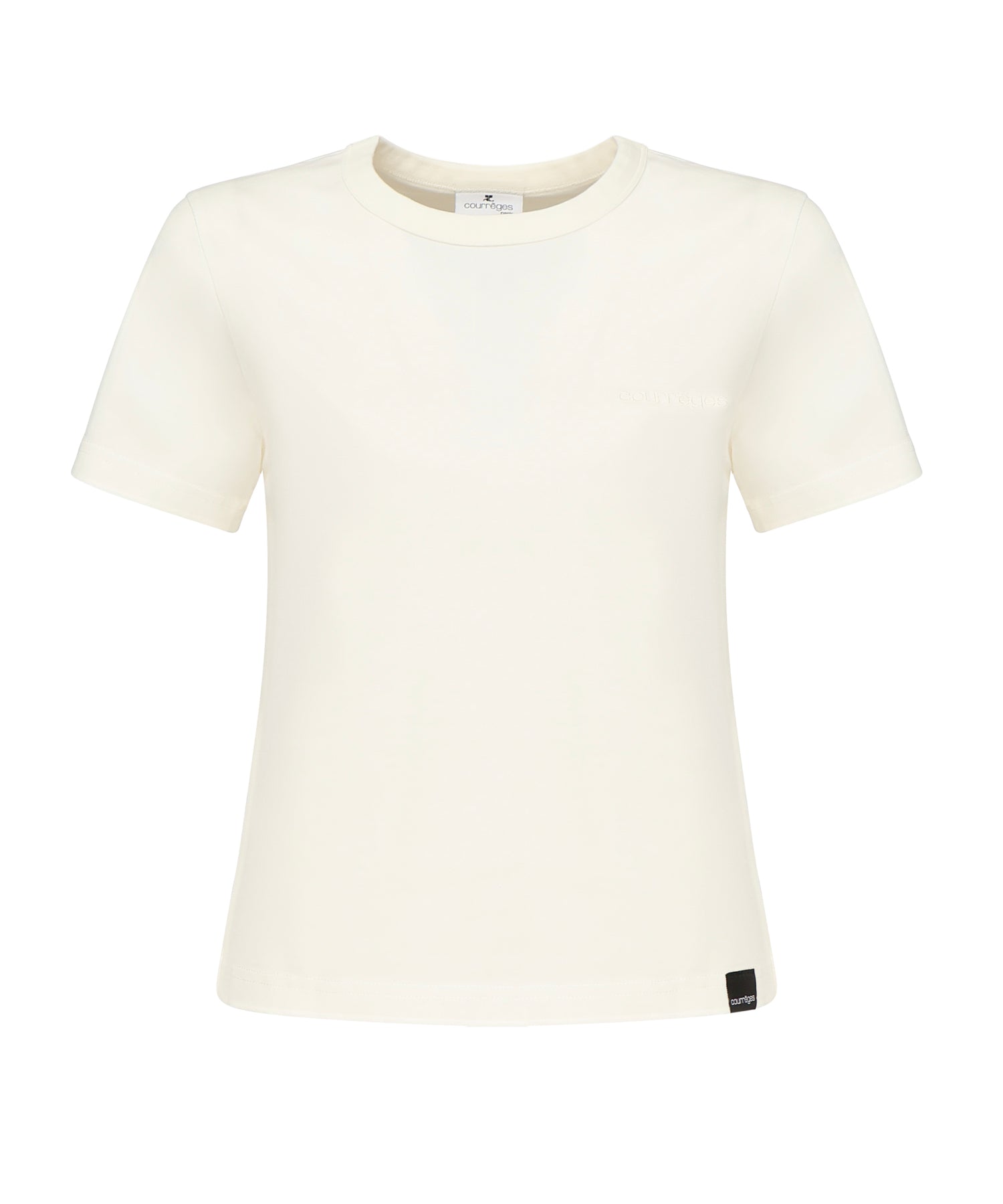 T-shirt con ricamo logo 325JTS217JS0233 0001 COURREGES 
