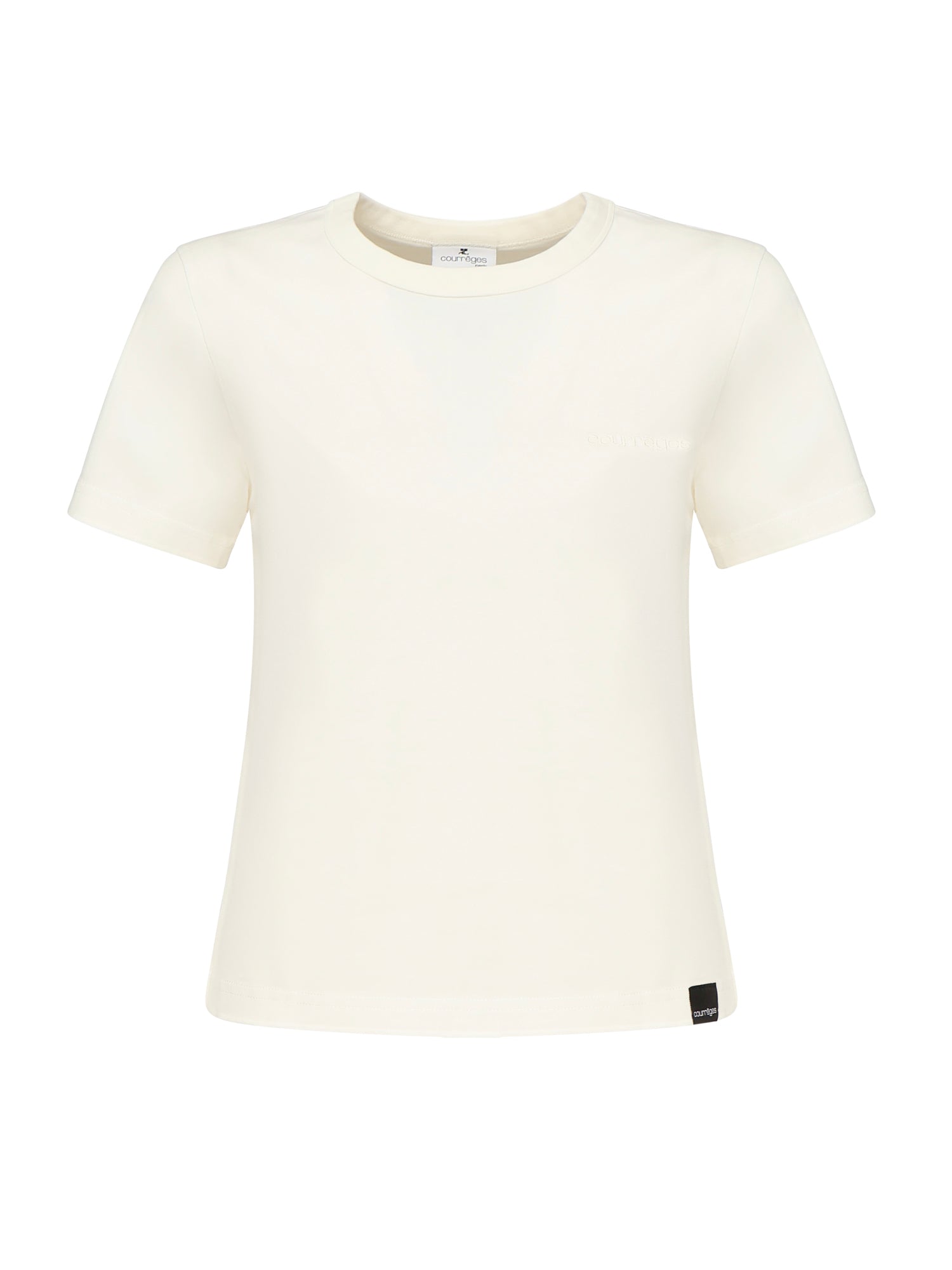 T-shirt con ricamo logo 325JTS217JS0233 0001 COURREGES 