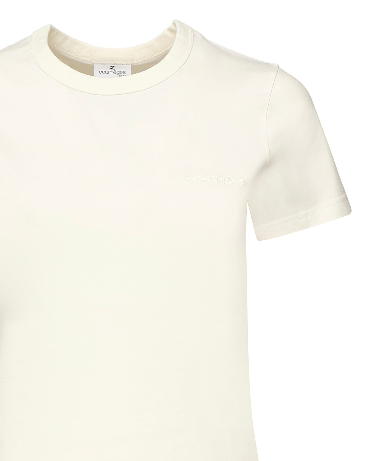 T-shirt con ricamo logo 325JTS217JS0233 0001 COURREGES 