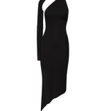 Abito monospalla in crepe di jersey 424JR0523JS0145 9999 COURREGES 