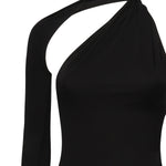 Abito monospalla in crepe di jersey 424JR0523JS0145 9999 COURREGES 