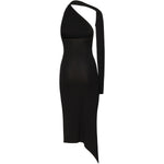 Abito monospalla in crepe di jersey 424JR0523JS0145 9999 COURREGES 
