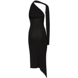 Abito monospalla in crepe di jersey 424JR0523JS0145 9999 COURREGES 
