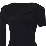 Abito lungo asimmetrico in jersey 425JR0735JS0145 9999 COURREGES 