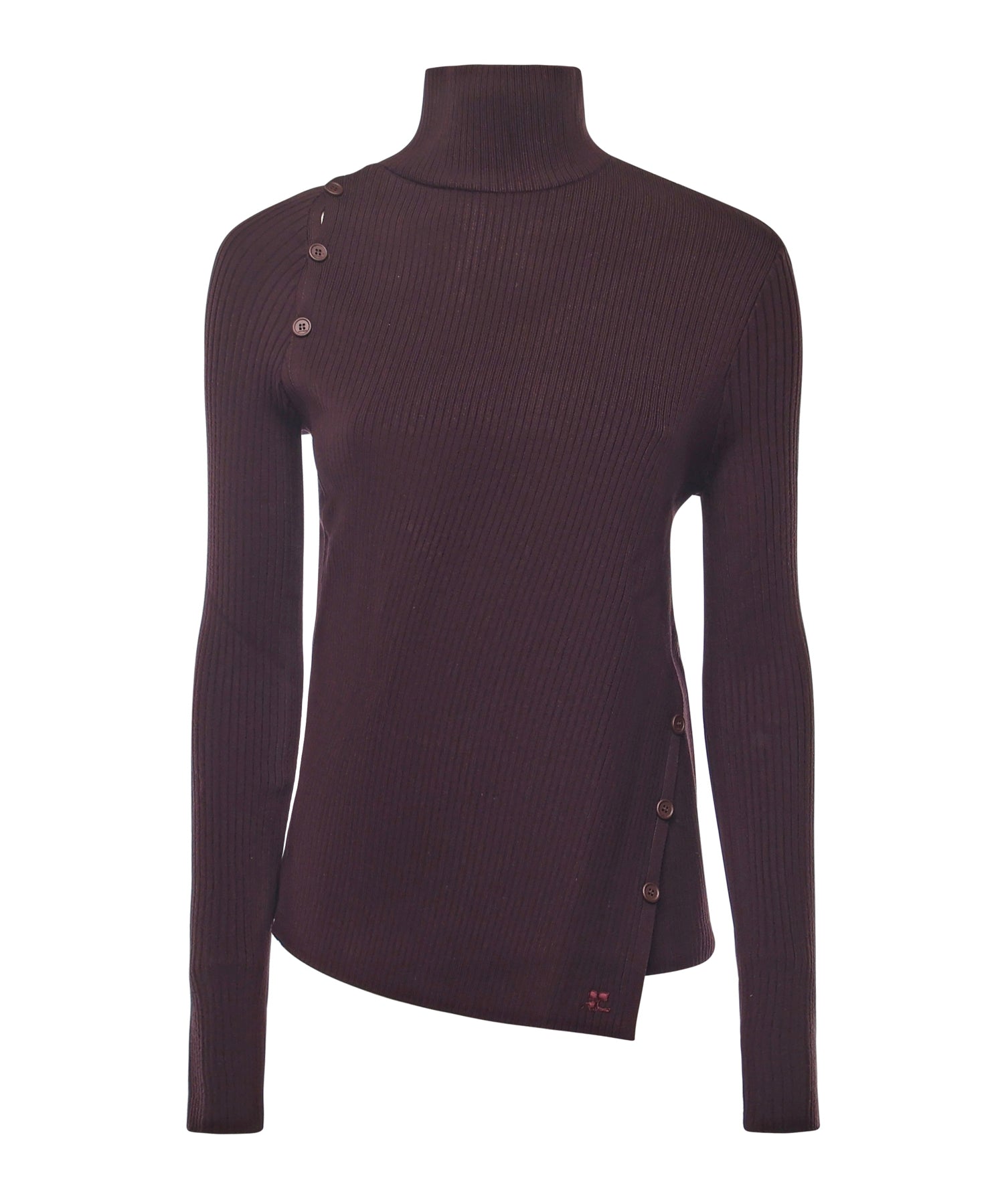 Maglione con bottoni obliqui <BR/> 425MPU258FI001 4010 COURREGES 