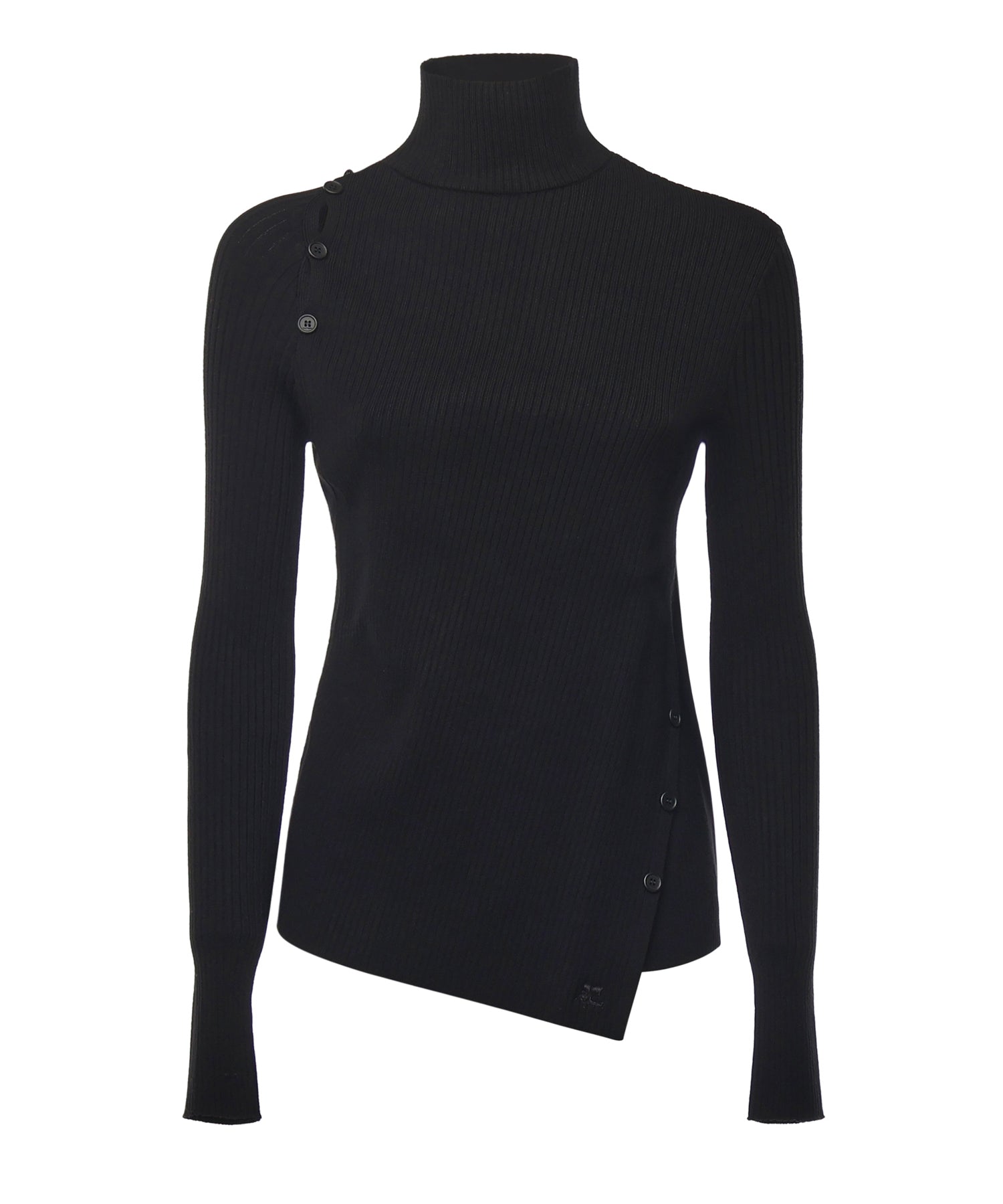 Maglione con bottoni obliqui 425MPU258FI001 9999 COURREGES 