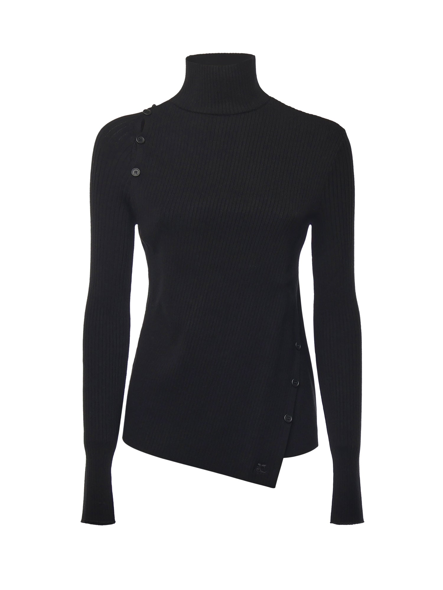 Maglione con bottoni obliqui 425MPU258FI001 9999 COURREGES 