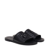 Slide in pelle con logo DG A80397 AO60280999 DOLCE & GABBANA 