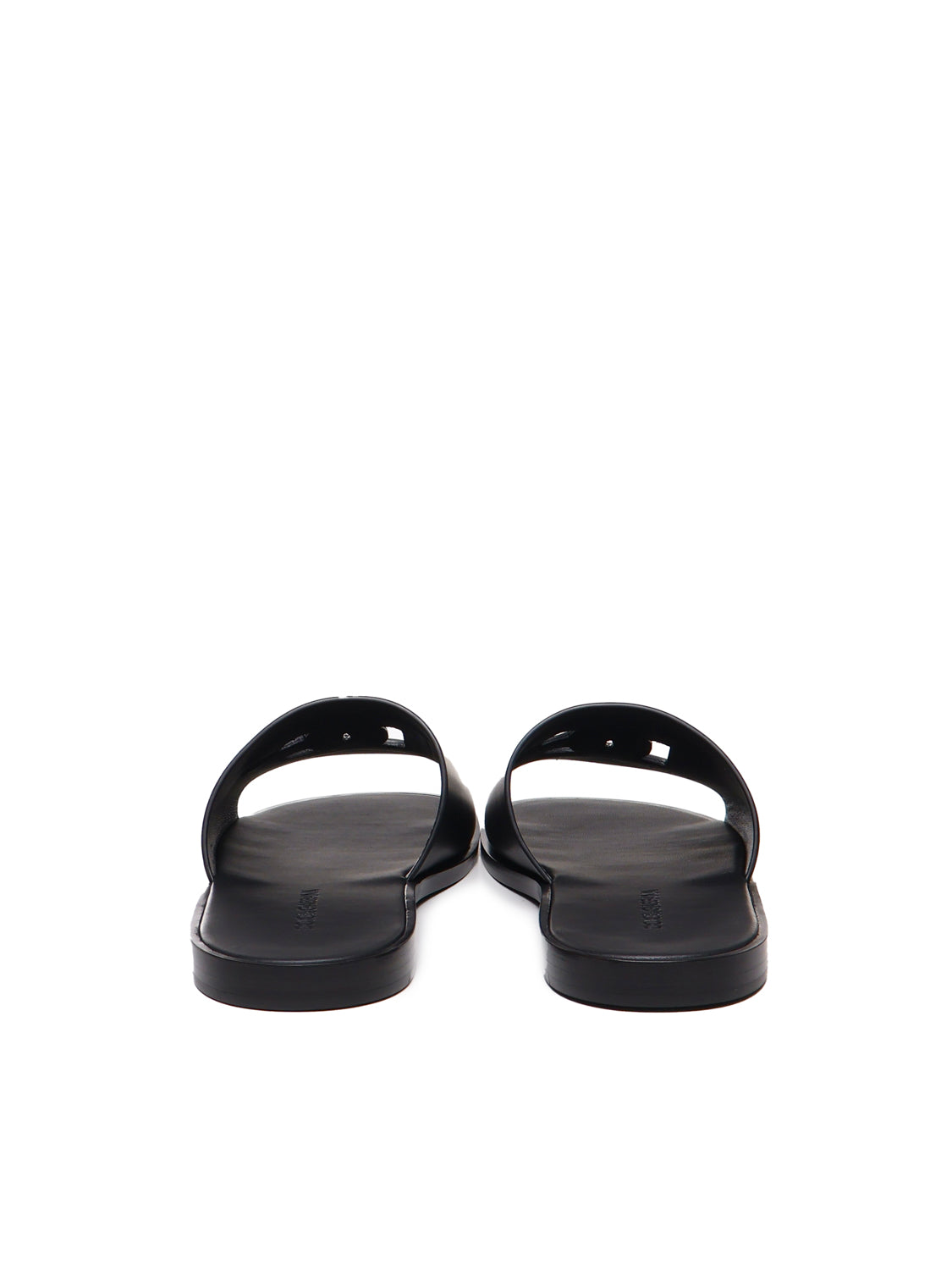 Slide in pelle con logo DG A80397 AO60280999 DOLCE & GABBANA 