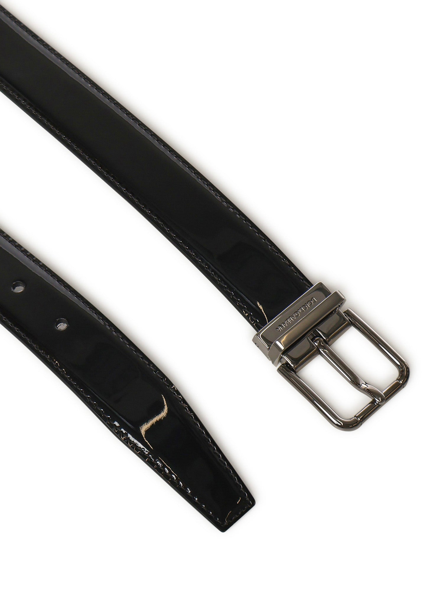 Cintura in pelle di vitello verniciata BC4703 A115380999 DOLCE & GABBANA 