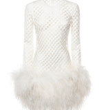 Abito corto in rete con paillettes F60FCZ FLSLDW0800 DOLCE & GABBANA 