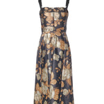 Abito in raso stampa Rosa vintage F6TYFT FSIB8HN5QQ DOLCE & GABBANA 